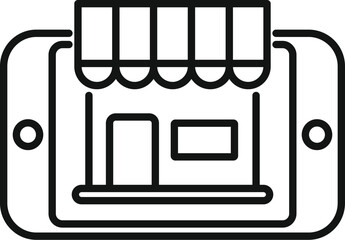 Poster - mobile store locator online icon outline vector. geo pointer. position mark
