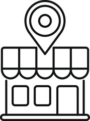 Poster - market locator icon outline vector. local front. cart radius mall