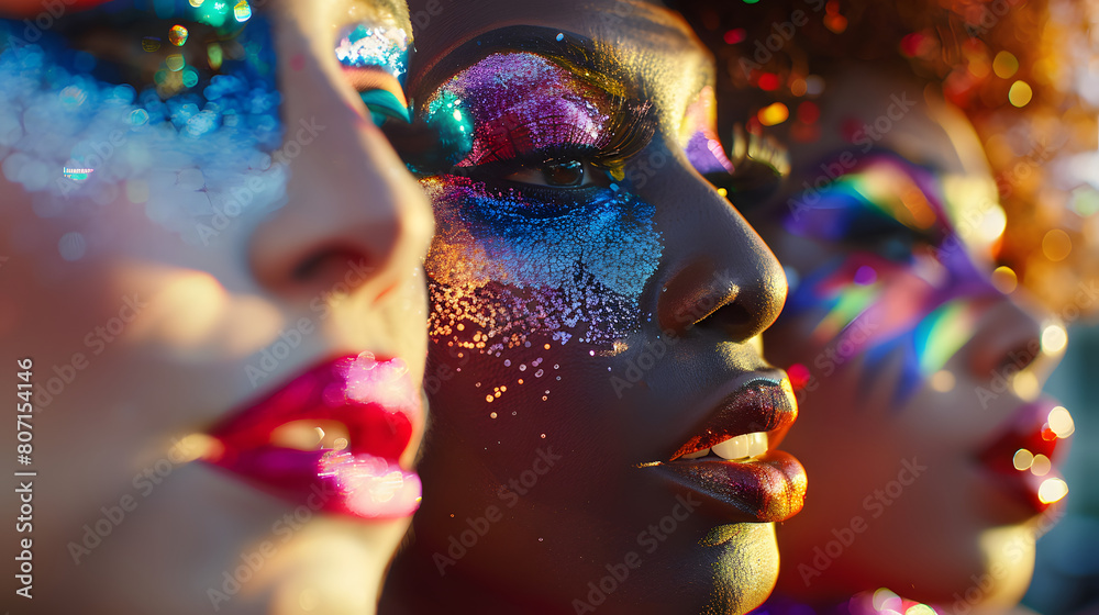 Drag Queen Types Side profile candid shot of drag queens of different races and ...
