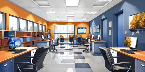 Career Counseling Office Floor: Featuring counseling rooms, career resources, and computer workstations for career exploration