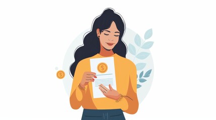 Poster - The image shows a woman holding a smartphone. She holds a certificate icon. The concept represents modern learning technologies.