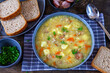 Pea soup with sausage - a traditional Polish dish