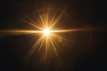 Wall Mural - sun flare on black background in abstract natural form.