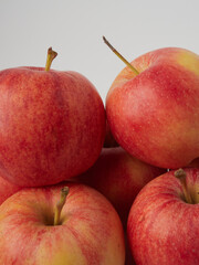 Wall Mural - Shiny red apples, isolated on white background.