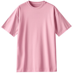 Wall Mural - PNG Oversized Pink Blank T-shirt Mockup Isolated On Transparent Background