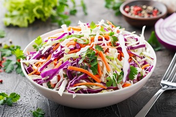 Wall Mural - Classic coleslaw in a white dish