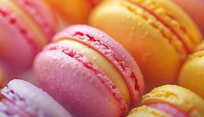 Poster - Close up of vibrant French macarons