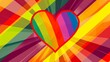 rainbow heart in the style of gay flag, rainbow stripes and bold color blocks Generative AI