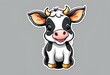 AI generated illustration of a cartoon cow sticker