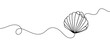 © dariachekman - Continuous one line drawing of sea shell. Simple illustration of shell line art vector illustration.