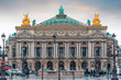 PARIS  - MAY 06: Facade of Palais Garnier or Opera Garnier during spring rainy day in Paris on May 06. 2017 in France