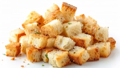 Wall Mural - New croutons on white background