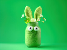 Create An Easter Vase Bunny With A Glass Jar, Felt, And Googly Eyes On A Green Backdrop. This Fun Craft Makes A Great Gift Or Spring Decoration. Simply Follow The Steps To Make Your Own Handmade Bunny