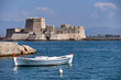 Bourtzi Venetian water fortress in Nafplio, Peloponnese, Greece