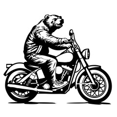 Wall Mural - Bear Riding Motorcycle