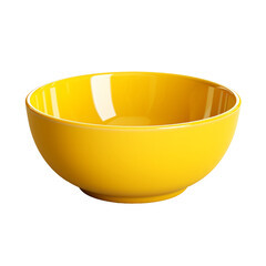 Wall Mural - Empty yellow bowl isolated on transparent background