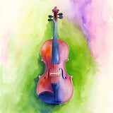 Fototapeta  - watercolor violin illustration