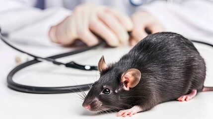 black rat on a veterinarian examination Generative AI	