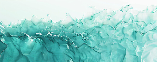 Wall Mural - Glacial melt gradient from turquoise to pale blue in a chilling abstract wireframe stark  impactful