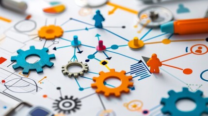 A group of people are working on a project together