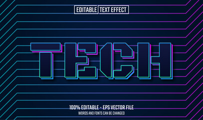 Wall Mural - tech editable text effect