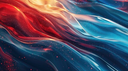 The abstract picture of the two colours of blue and red colours that has been created in form of the waving shiny smooth satin fabric that curved and bend around this beauty abstract picture. AIGX01.