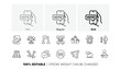 Public Election, Vote Ballot Paper icons. Voting line icons. Candidate, Politics voting and People vote. Government election, Raised hands, Document checklist. Online poll result. Vector