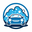 a car wash, featuring a car being washed with foam, set against a solid white background (3)