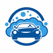 a car wash, featuring a car being washed with foam, set against a solid white background (4)