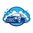 a car wash, featuring a car being washed with foam, set against a solid white background (6)