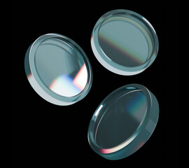 3d glass rendering dispersion coins set