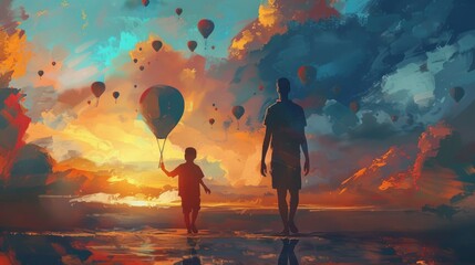 Wall Mural - Father's Day as a celebration of the endless adventures