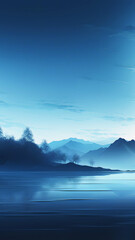 Wall Mural - misty mountain landscape blue cold colors mountains aesthetic landscape phone wallpaper background
