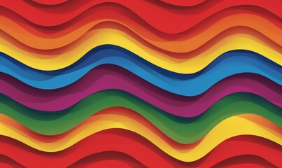Wall Mural - A rainbow wavy pattern, designed for pride month and representing pride flag waves Generative AI