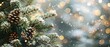 Tranquil Christmas Scene with Snowy Pine Tree Forest | Festive Banner Template