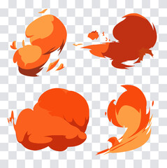 Poster - Big set of manga visual vector cartoon effects of smoke and dust clouds. Perfect for animation design, illustration, carton, anime, CG game art, tactical design, etc.