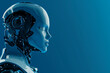 © Siwaporn - robot artificial intelligence technology working blue background