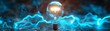 © Lightgeo - Unique 3D animation of a lightbulb enveloped by blue thunder, symbolizing energy innovation and power, perfect for illustrators and animators looking to blend natural forces with everyday objects