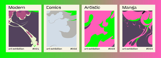 Aufkleber - Abstract comic book style backgrounds with visual effects of explosions and dust clouds.