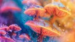 Vibrant Rainbow Fungus Evolution Concept Generative AI