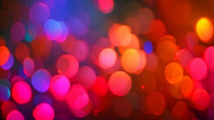 Poster - A bokeh effect with blurred light circles that is bright and colorful
