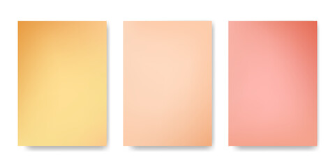 Poster - Set of yellow orange pink color gradients. Abstract blurred mixed colors. Cover, poster, banner, flyer, postcard background