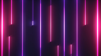 Wall Mural - Broken Neon lines, repeating pattern, black background