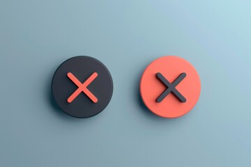 Poster - A couple of buttons mounted on a wall for controlling smart home devices. Ideal for technology and interior design concepts