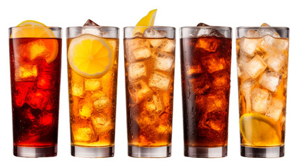 Soda Drinks isolated on transparent png background. Generative ai