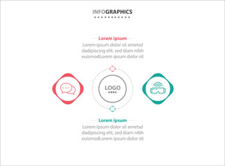 Two infographics element. Vector illustration. Vector business template for presentation. Timeline with 2 option. Vector Infographic label design template with icons and 2 options or steps.