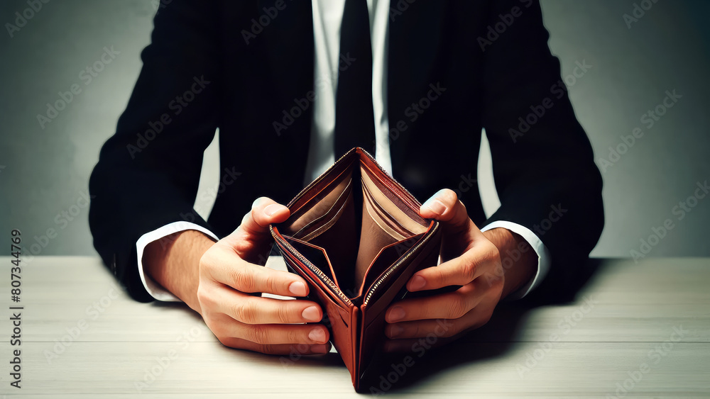 Financial Crisis Captured Through Empty Wallet Hands Stock Photo ...
