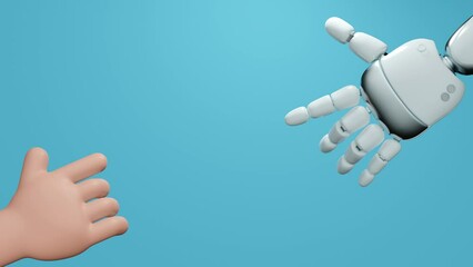 Poster - Human robot interaction. Minimal modern motion design. Abstract animation