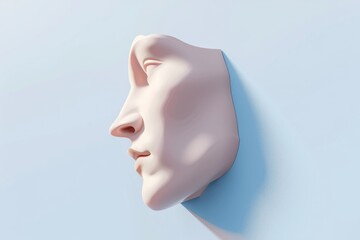 Wall Mural - Detailed sculpture of a woman's face, suitable for architectural or artistic projects