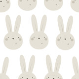 Fototapeta  - Seamless pattern with bunny. Colorful vector flat for kids. hand drawing. baby design for fabric, print, wrapper, textile